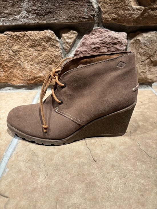 Sperry Shoes - Sperry Top Sider Tan Suede Stella Prow Lace Up Wedge
Ankle Booties